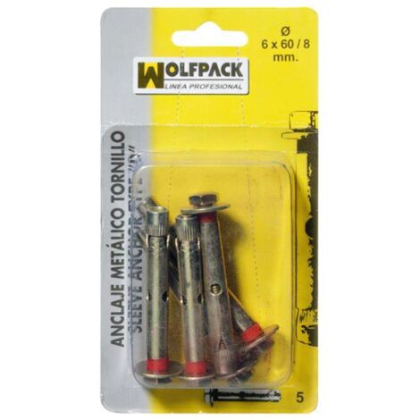 Anclaje Metálico Tornillo 10x100/12 mm. (2 Piezas)