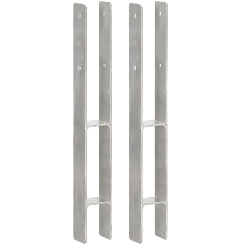 

Anclajes de Valla Acero Galvanizado Plateado 2 Unidades 7x6x60 cm - Vidaxl