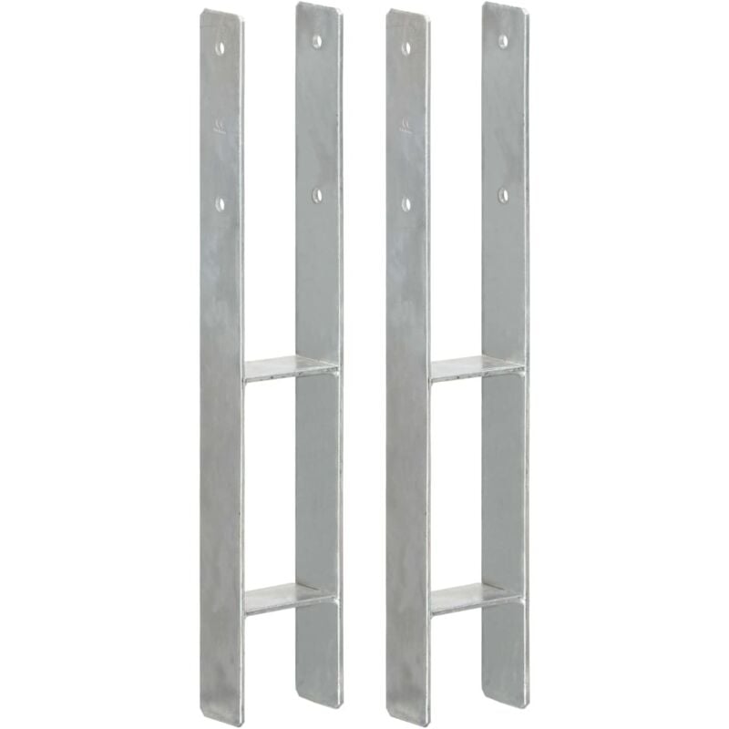 

Anclajes de Valla Acero Galvanizado Plateado 2 Unidades 9x6x60 cm - Vidaxl