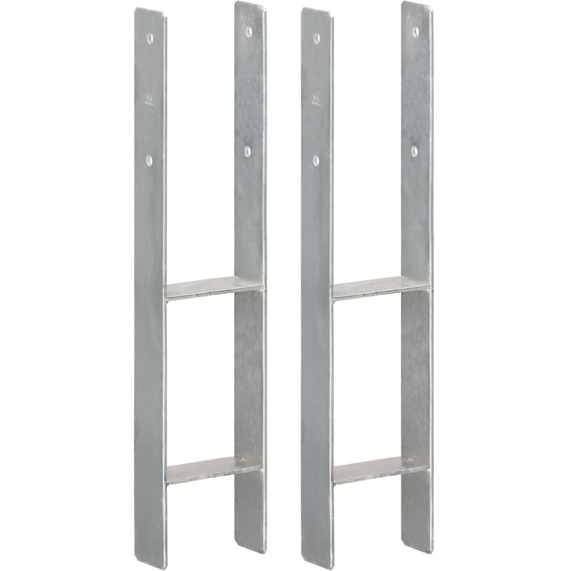 

Anclajes de Valla Acero Galvanizado Plateado 2 Unidades 12x6x60 cm - Vidaxl