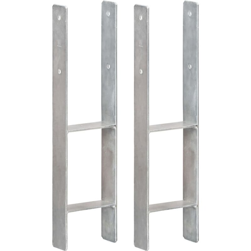 

Anclajes de Valla Acero Galvanizado Plateado 2 Unidades 14x6x60 cm - Vidaxl