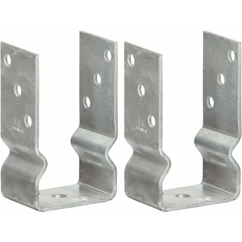 

Anclajes de valla 2 uds acero galvanizado plateado 8x6x15 cm