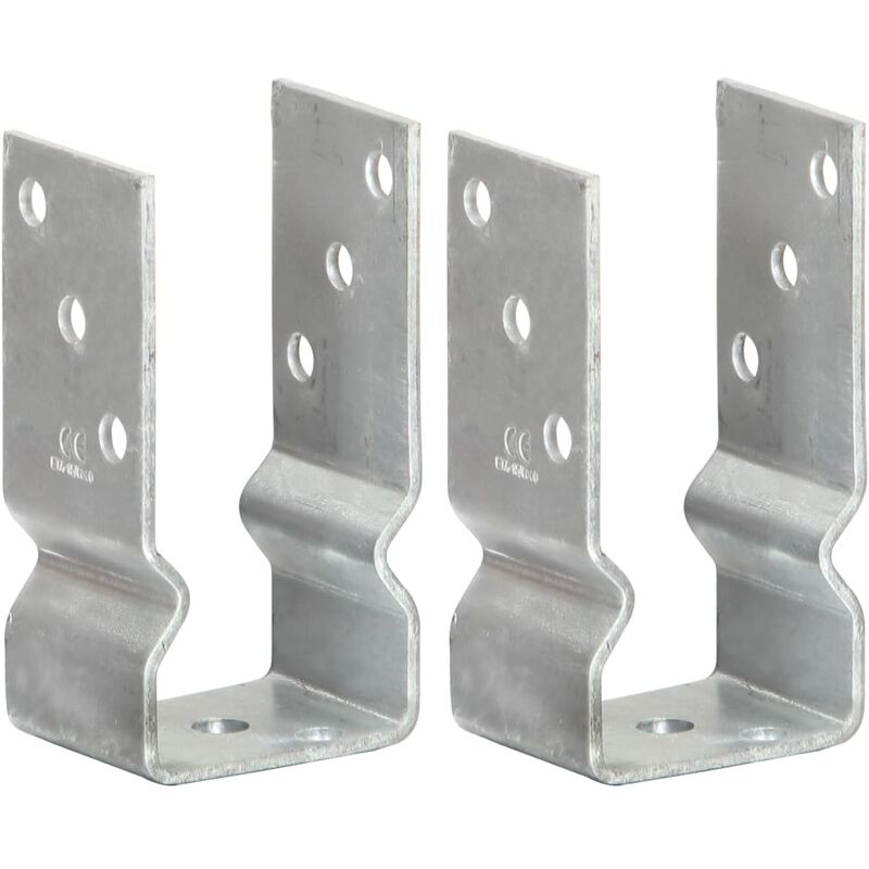 

Anclajes de Valla Acero Galvanizado Plateado 2 Unidades 7x6x15 cm - Vidaxl