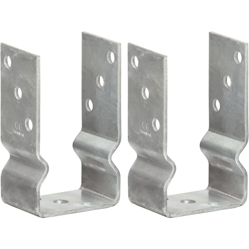 

Anclajes de Valla Acero Galvanizado Plateado 2 Unidades 8x6x15 cm - Vidaxl