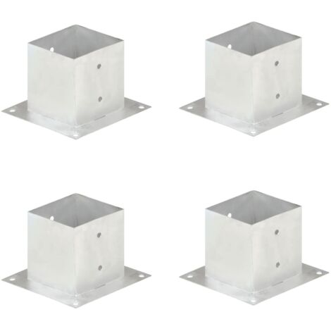 Anclajes para postes 4 unidades metal galvanizado 141 mm