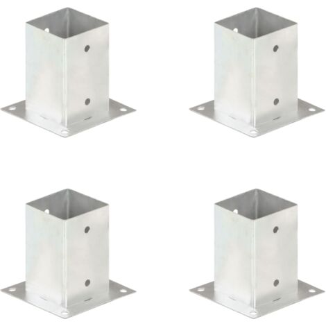 Anclajes para postes 4 unidades metal galvanizados 91 mm vidaXL