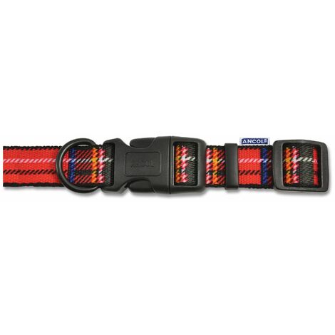 Ancol Adjustable Collar Tartan Red - lge - 804608