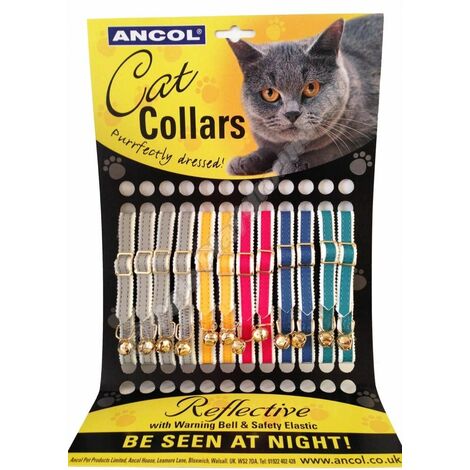 Ancol Cat Collar Reflective x 12 Display Card [DCse 12] - 732451