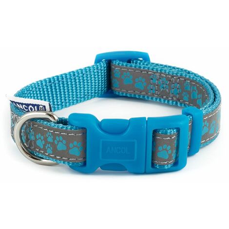 Ancol Collar Reflective Paw Blue - 20-30 - 583973