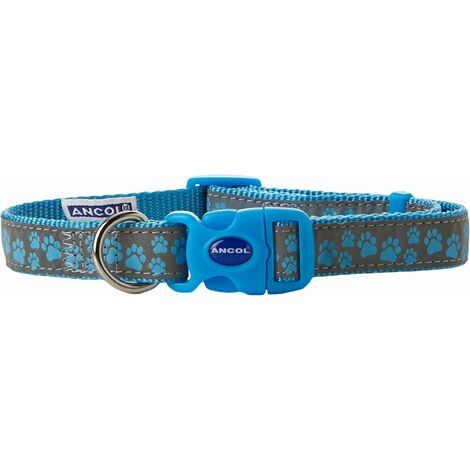 Ancol Collar Reflective Paw Blue - 30-50 - 583995