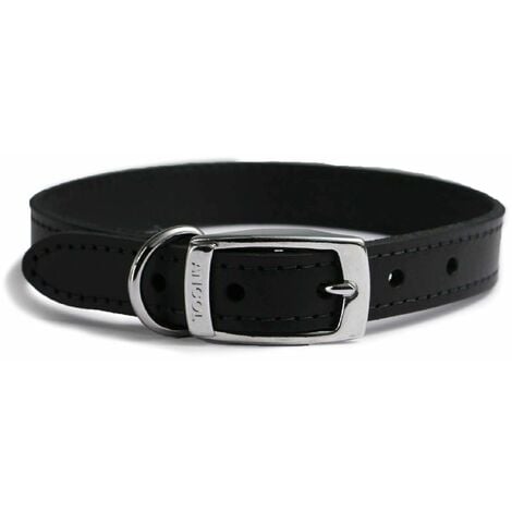 Ancol Leather Collar Black - 12 - 870100
