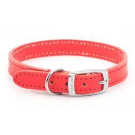 Ancol Leather Collar Red - 12 - 870110