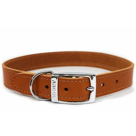Ancol Leather Collar Tan - 18 - 892311