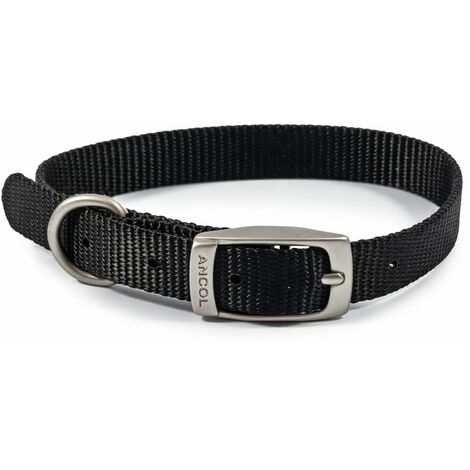 Ancol Nylon Dog Collar Black - 14 - 874203