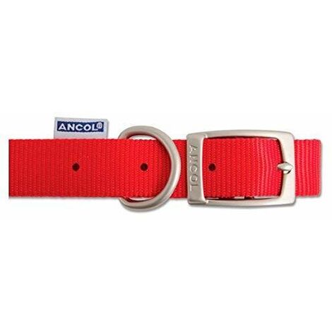 Ancol Nylon Dog Collar Red - 16 - 800153
