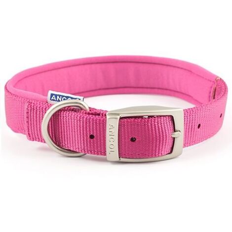 Ancol Nylon Padded Collar Raspberry - 45cm - 124432
