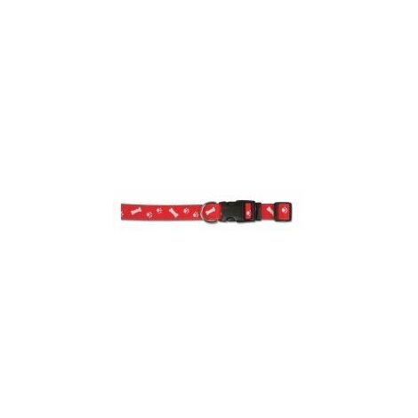 Ancol Paw & Bone Adjustable Collar Red - 25-50 - 567372