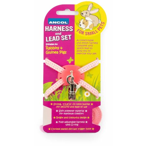 Ancol Rabbit/Small Animal Harness Set Pink Dots - 2715527