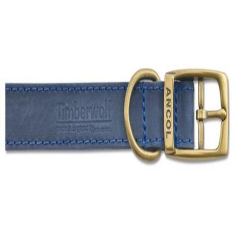 Ancol Timberwolf Leather Collar Blue Size 2 - PK 1 - 314151