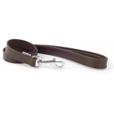 Ancol Vintage Leather Padded Lead Chestnut 1m x22mm - 30709