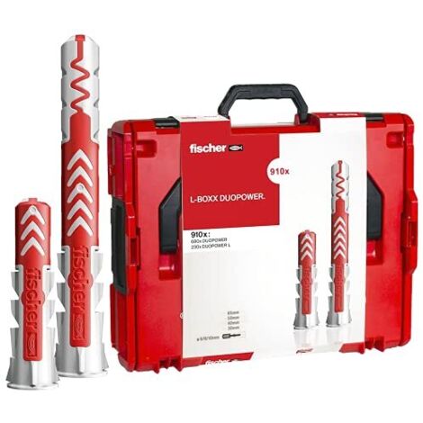 Ancoraggi senza viti FISCHER DUOPOWER, assortimento di 910 ancoraggi in L-BOXX