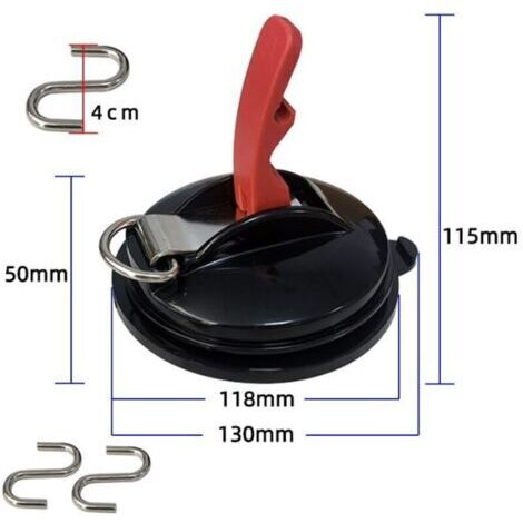 Ancoraggio a ventosa con accessori di montaggio - Set di 4 ganci a ventosa con 8 ganci a S, ventosa multifunzionale per auto, ventosa resistente per camper, tende da sole e teloni.