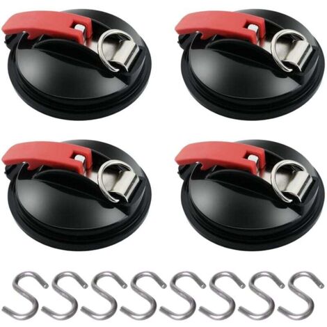 Ancoraggio a ventosa da 4 pezzi con gancio di ancoraggio, 8 ganci a S, gancio di fissaggio a ventosa per tende laterali per auto, accessorio per telone
