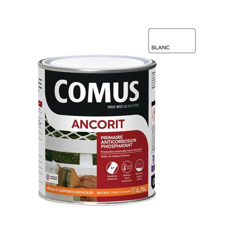 Comus - ancorit 0.75L blanc - Primaire antirouille phosphatant pour supports ferreux