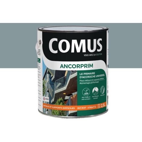 ANCORPRIM gris 2,5L Primaire d'accrochage universel pour métaux ferreux et supports difficiles - COMUS