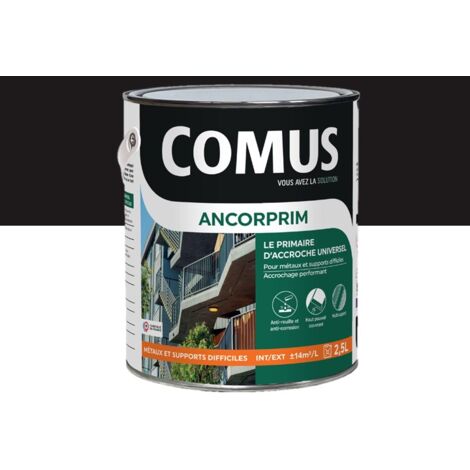 ANCORPRIM noir 2,5L Primaire d'accrochage universel pour métaux ferreux et supports difficiles - COMUS
