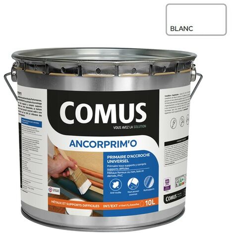 ANCORPRIM'O BLANC 10L - Primaire d'accrochage universel polyperformant en phase aqueuse - COMUS - blanc