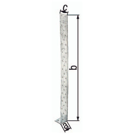 Ancrage à béton plat en acier 205x40x40mm S.2mm STA brut sdmverz.GAH (Par 10)