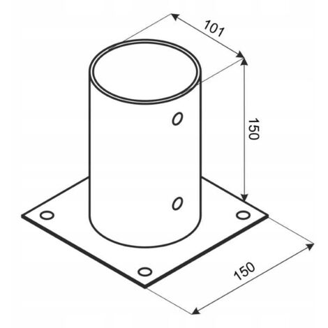 Ancrage de base de parasol en zinc galvanisé à chaud 101 x 150 x 2 mm