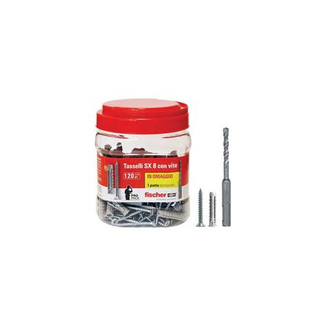 Ancrage nylon avec vis Promopack "Sx 8 S" - ø mm.8x40 vis mm.5x50 pack de 90+30 pièces offert