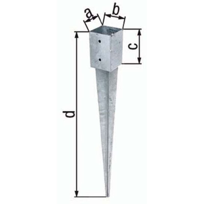 Alberts Douille de sol à enfoncer a91xb91xc150xd750mm sta brut tzn - 211288 - GAH