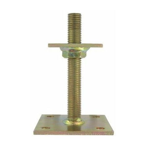 Ancre de poteau à platine hauteur réglable 30 à 150