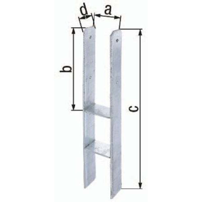 Alberts Support de poteau en h ETA-10/0210 121x300x600x60mm sta brut tzn - 203948 - GAH
