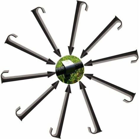 Ancre de Tuyau Piquet Ancrage Supports de Fixation au sol pour tuyau d'arrosage 50 Pièces,noir,11.5cm