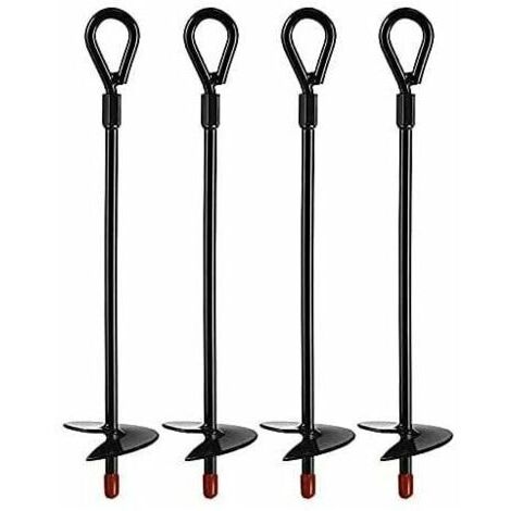 Ancres au Sol , ancrages de terre robustes pour Tarières de 5 Pouces, Ancrage au sol Ensembles pour tentes, auvents, abris, Trampolines et balançoires (4 pcs)