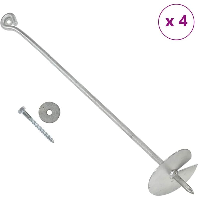 Ancres de terre 4 pcs 10x60 cm Métal galvanisé