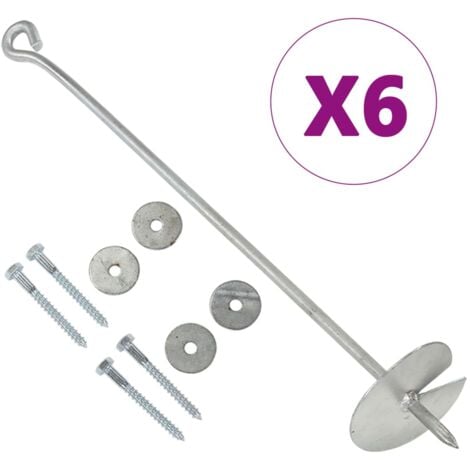 Furniture Limited - Piquets Au Sol 2 Pcs Argenté 7x7x90 Cm Acier