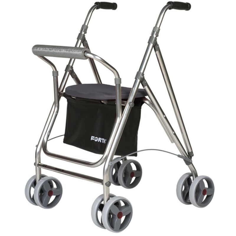 

Andador con asiento | Aluminio | 4 ruedas | Gris | Kanguro HD | FORTA