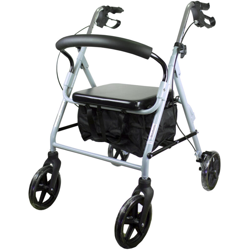 

Andador con ruedas | Plegable | Aluminio | Frenos en manetas | Asiento y respaldo | Gris | Sofía | Mobiclinic