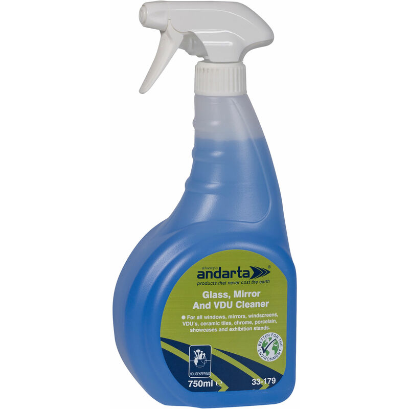 33-179 Glass, Mirror and VDU Cleaner 750ml - Andarta