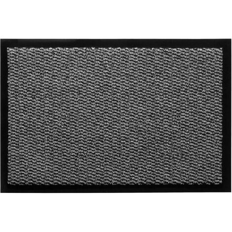 Zerbino Multiuso in Gomma - Antiscivolo, Resistente e Drenante 40X80cm Nero  Forato sp.2,2cm