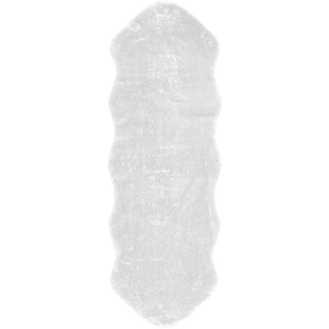 andiamo Lambskin-Tappeto a Pelo Lungo in Pelliccia di Pecora, Polipropilene (PP), Bianco, 55 x 160 cm