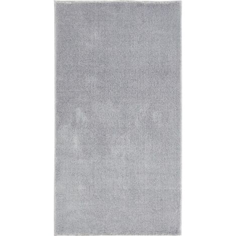 andiamo Tappeto Arezzo lavabile, per soggiorno, sala da pranzo, facile da pulire, elegante, confortevole, in pelliccia, tinta unita, 80 x 200 cm, grigio