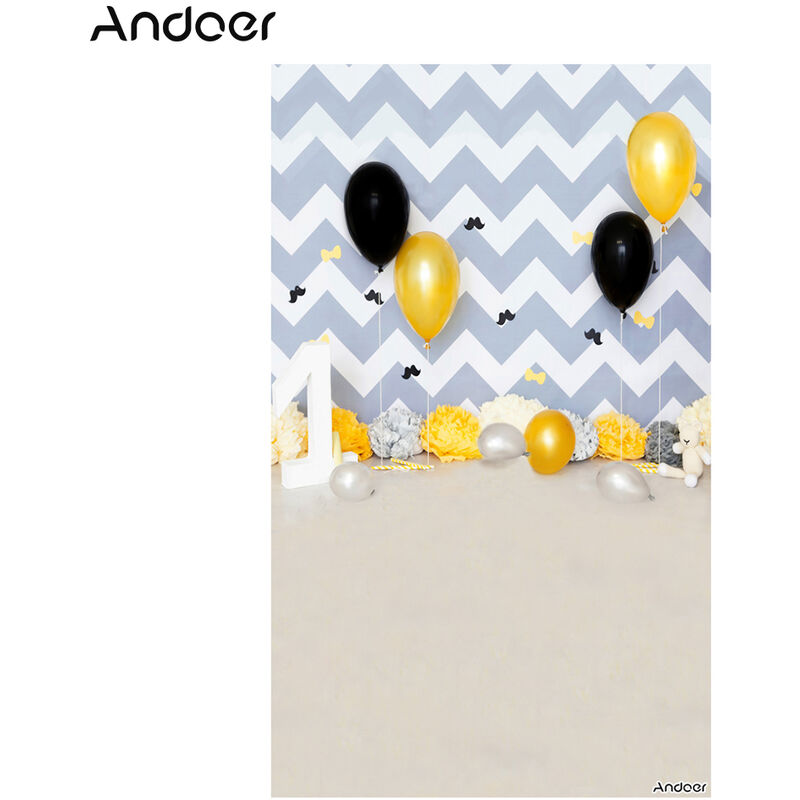 

Andoer 1,5 * 0,9 m / 5 * 3 pies fiesta de cumpleanos fotografia Fondo globo papel pompones bebe recien nacido telon de fondo estudio fotografico