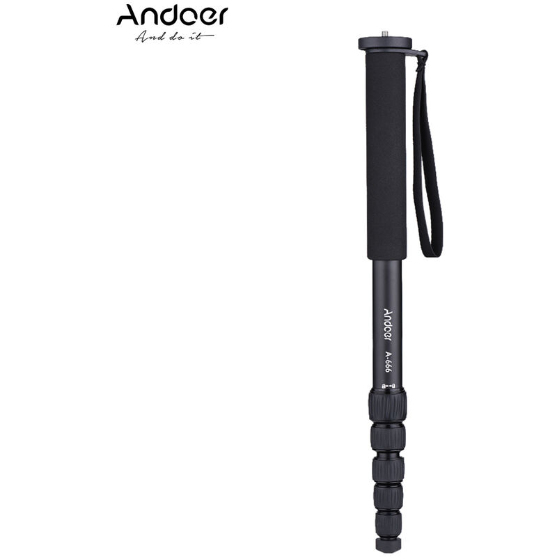 

Andoer A-666 181cm / 5.9ft Camara telescopica de aluminio Monopie Unipod Stick 6 secciones Max.Cargue 10 kg / 22 lb con bolsa de transporte para