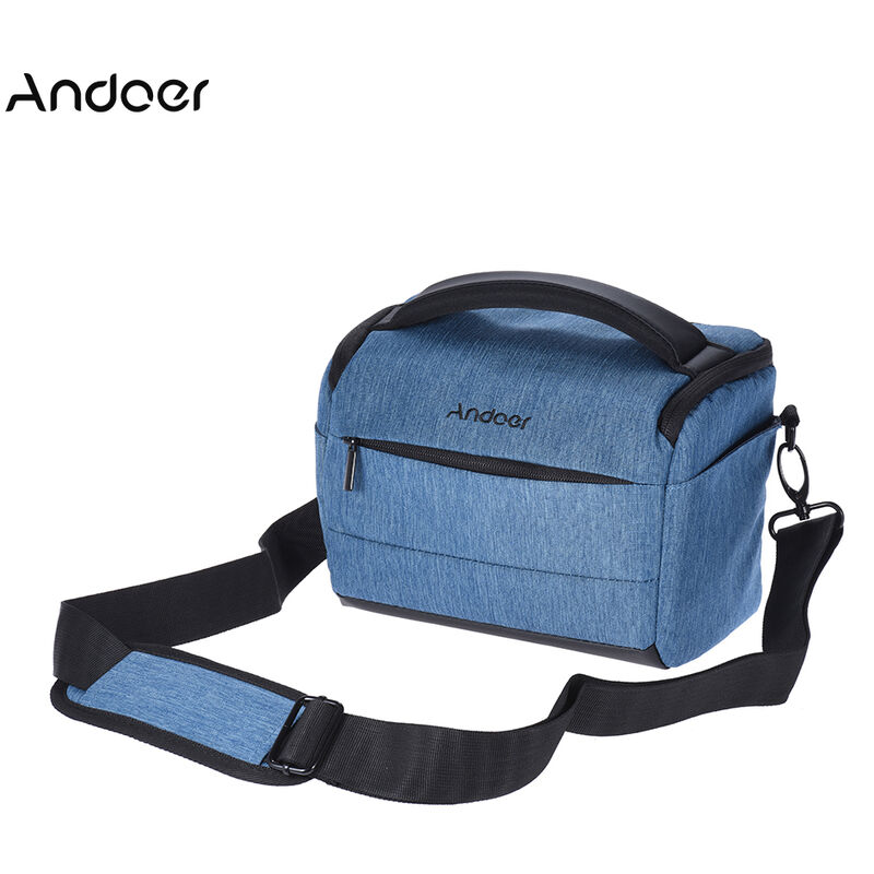 

Andoer Bolso de hombro para camara DSLR con forma de cuboide, portatil, de moda, de poliester, para camara, para 1 camara, 2 lentes y pequenos